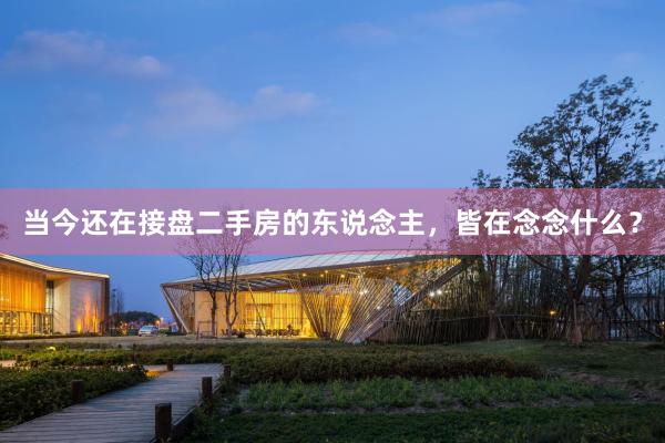 当今还在接盘二手房的东说念主,皆在念念什么?