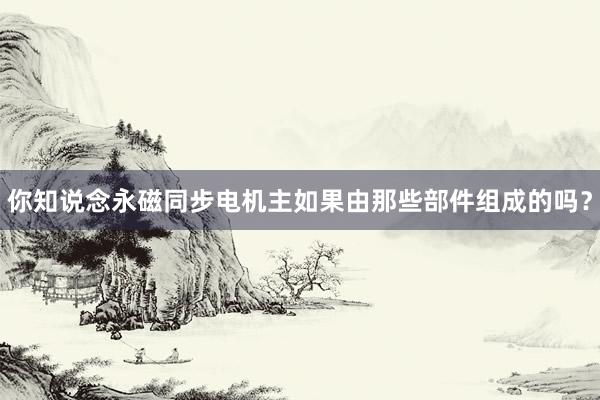 你知说念永磁同步电机主如果由那些部件组成的吗？