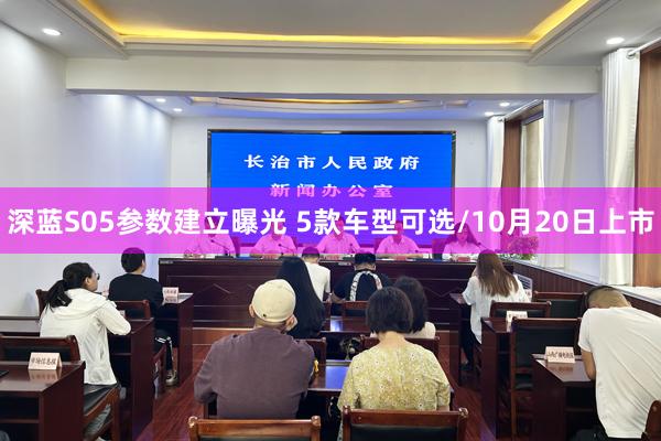 深蓝S05参数建立曝光 5款车型可选/10月20日上市